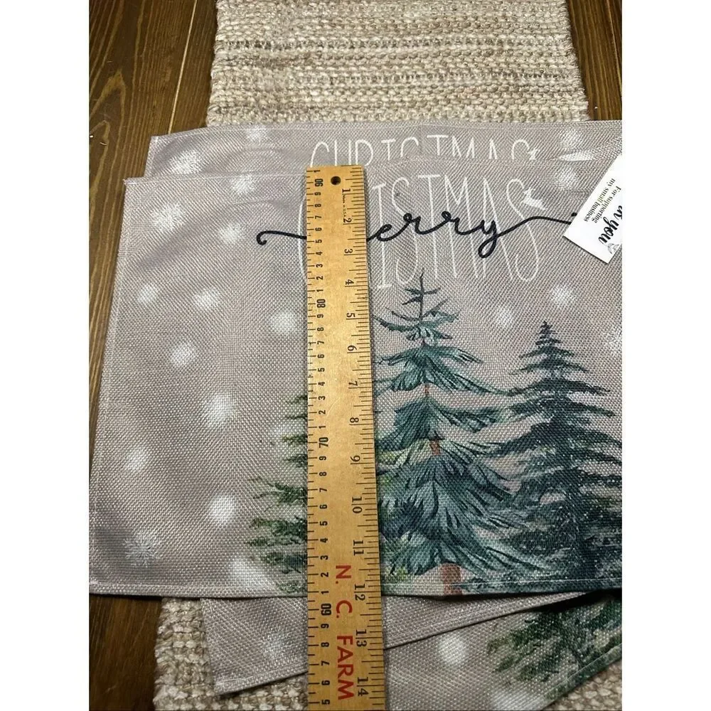 Christmas placemats set of 4 canvas new tree